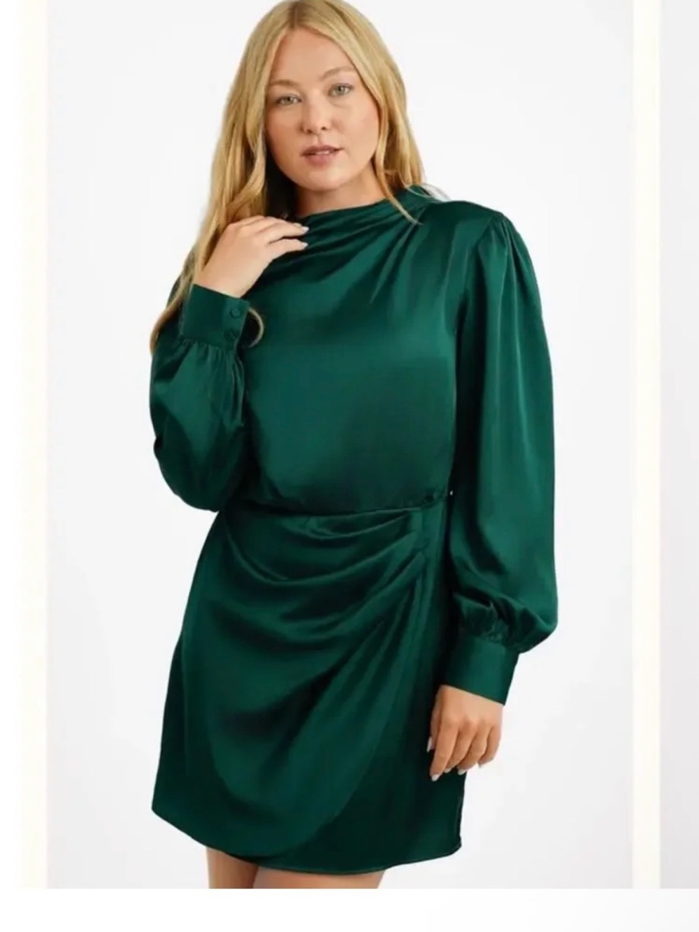 Abercrombie & Fitch Deep Emerald Satin Mini Dress Size Medium Tall